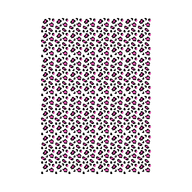 Vintage Pink & Black Leopard Print Pattern by Artist EVT