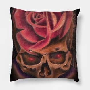 Skull Rose morph Pillow