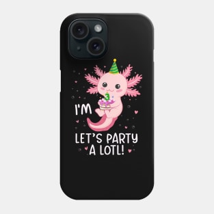 Funny 3rd Birthday I'm 3 Years Old lets party Axolotl Phone Case