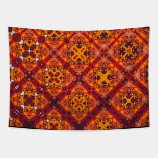 Transitioning Diamond Pattern in Red, Orange and Yellow - WelshDesignsTP005 Tapestry