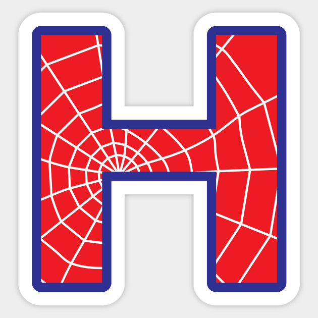 spiderman letter h letter sticker teepublic