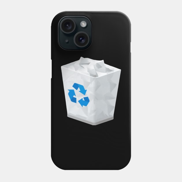 Windows 10 Full Recycle Bin Phone Case by Cyber Club Tees