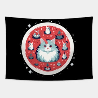 Norwegain Forest Cat  Xmas, Love Cats Tapestry