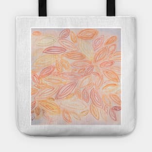 Watercolor leaves, autumn fall, in pale light pastel terra cotta beige orange peach tan yellow Tote