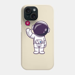 Cute Astronaut Waving Hand Cartoon Phone Case