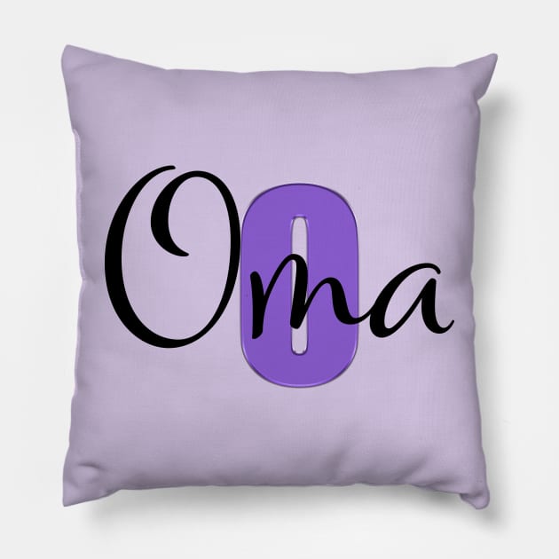 Monogram Oma print Pillow by PandLCreations