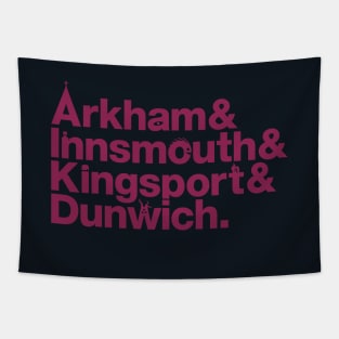 Lovecraft Locations - red doom Tapestry