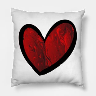 Red burning swirling heart Pillow