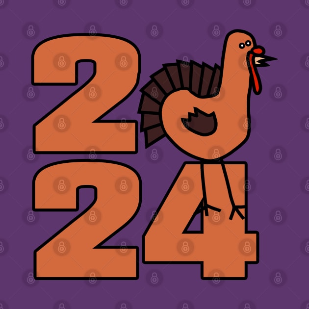 Thanksgiving 2024 with Cute Turkey by ellenhenryart