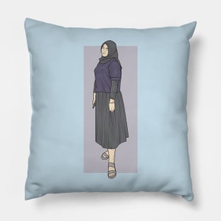 Gril In Dark Purple Pillow