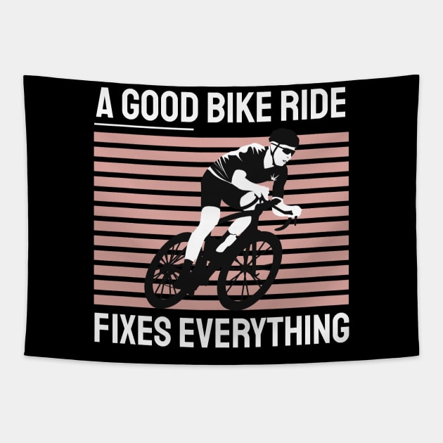 a good bike ride fixes everything Tapestry by busines_night