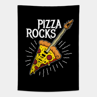 Pizza Guitar - Funny Pizza Rocks Guitar Tapestry