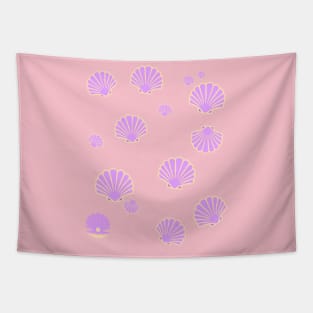 Pink seashell pattern Tapestry