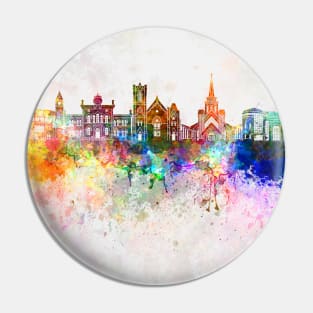 Brampton skyline in watercolor background Pin