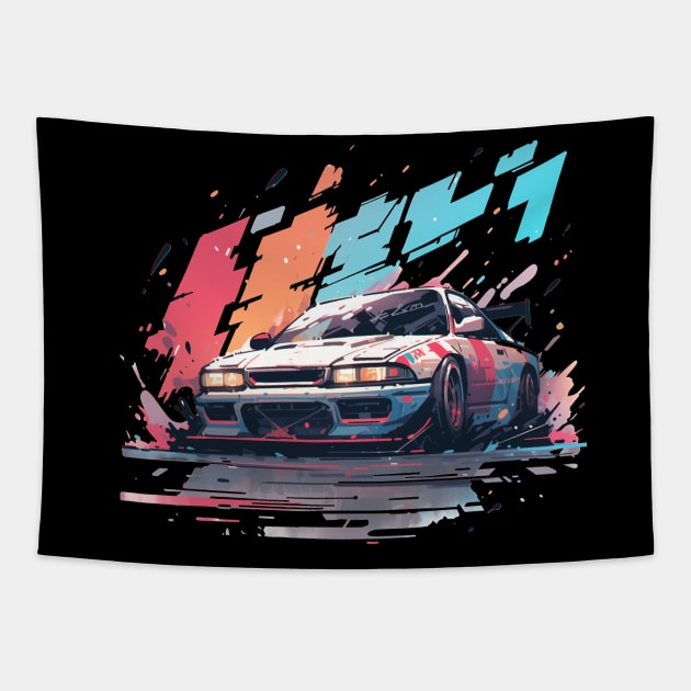 JDM Drift Car Tapestry by Neon Dream