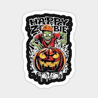 Spooktacular Halloween Vibes with Our Happy Zombie Tee! ? Magnet