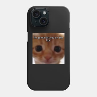 I'm gonna kiss you on the lips cat meme Phone Case