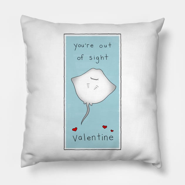 You're out of sight - Valentine's Day Edition Pillow by Liz Climo