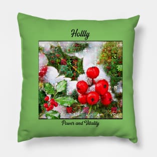 Holly Birth Month Flower December Pillow