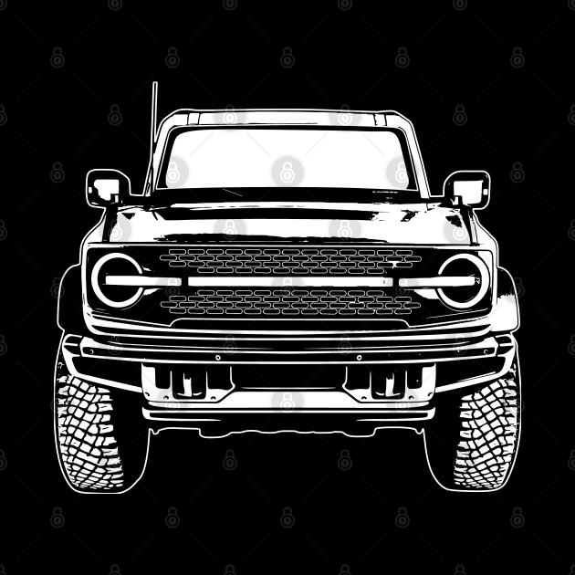 White Bronco Badlands Sketch Art by DemangDesign