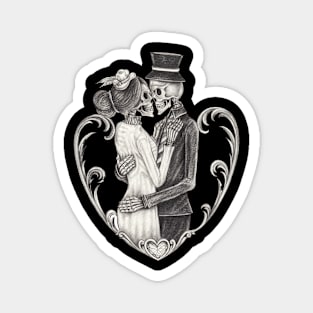 Skeletons loves couple wedding. Magnet