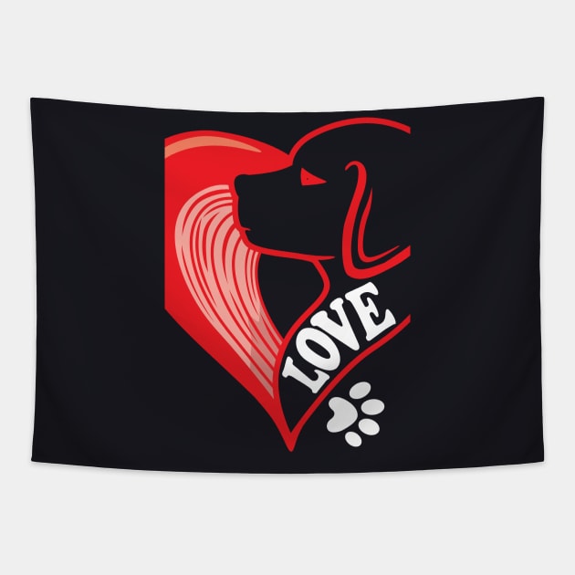 i love dogs, dog footprint Tapestry by ThyShirtProject - Affiliate