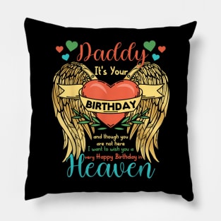 Birthday to Angel in Heaven Heart Wing Pillow
