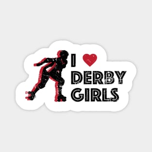 I Love Heart Derby Girls Magnet