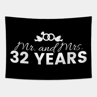 32nd Wedding Anniversary Couples Gift Tapestry