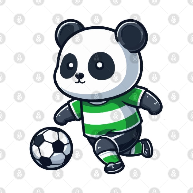 Panda as Soccer player with Soccer ball by fikriamrullah