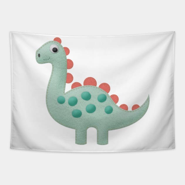 Felt Dinosaur Tapestry by lowercasev