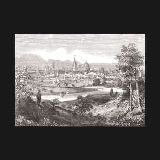 Oxford, city of dreaming spires, England, seen from the Abingdon Road, 19th century scene T-Shirt
