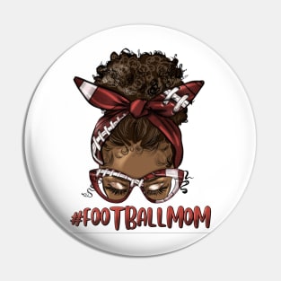 Afro Messy Bun Football Mom Pin