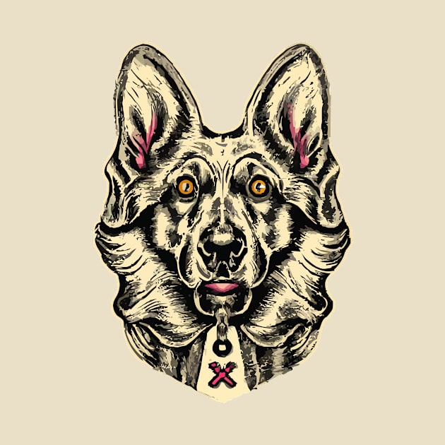 Alsatian Dog Illustration by Furrban