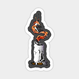 Candle Fire Fox (Black Version) Magnet