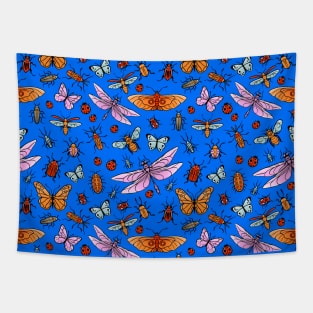 Pretty bugs, butterflies and dragonflies pattern Tapestry