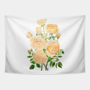 orange pat Austin rose watercolor painting Tapestry