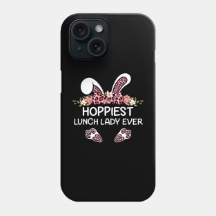 Hoppiest Lunch Lady Ever Leopard Women Girl Easter Day Bunny Phone Case