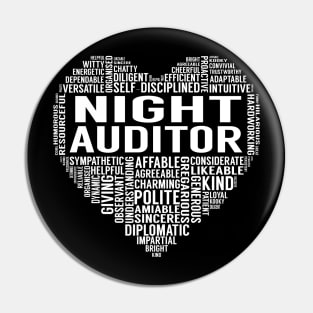 Night Auditor Heart Pin