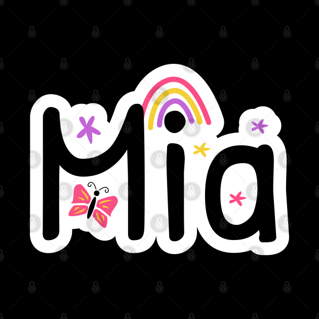 Mia name cute design by BrightLightArts