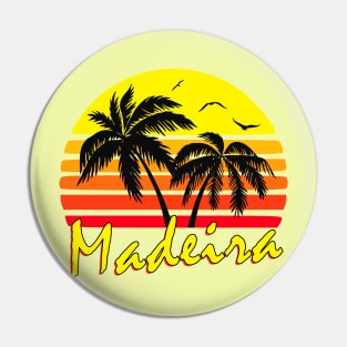 Madeira Portugal Retro Sunset Pin