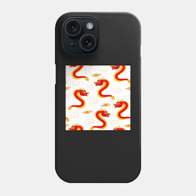 Chinese dragon and clouds Phone Case by Lozovytska