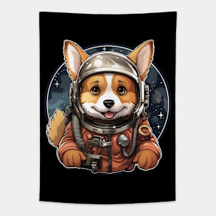 Corgi Astronaut In Space Tapestry