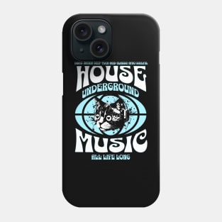 HOUSE MUSIC  - Underground Cat (White/Blue) Phone Case