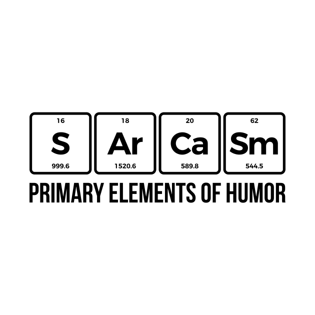 Sarcasm Elements of Humor Periodic Table Graphic T-Shirt by RedYolk