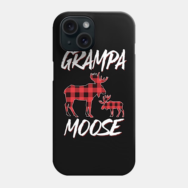 Red Plaid Grampa Moose Matching Family Pajama Christmas Gift Phone Case by intelus
