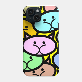 Cats, pet, animals, colorful print, exclusive design, original print, humor, cartoon, Phone Case