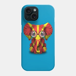 Baby Elephant with Glasses and Macedonian Flag Phone Case