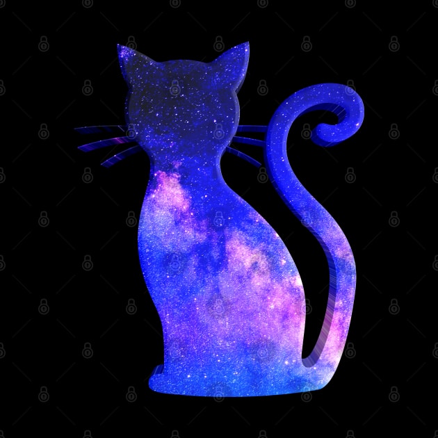 Purple Cosmic Stars Space Cat by MaystarUniverse