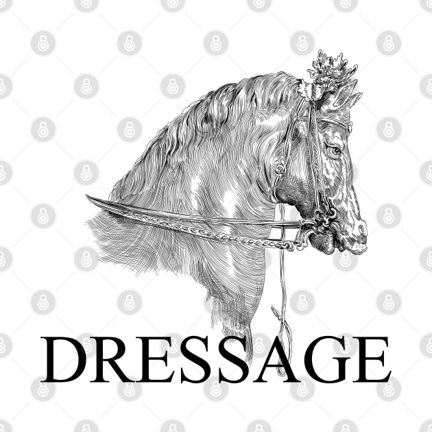 Dressage Horse Illustration with Text by Biophilia